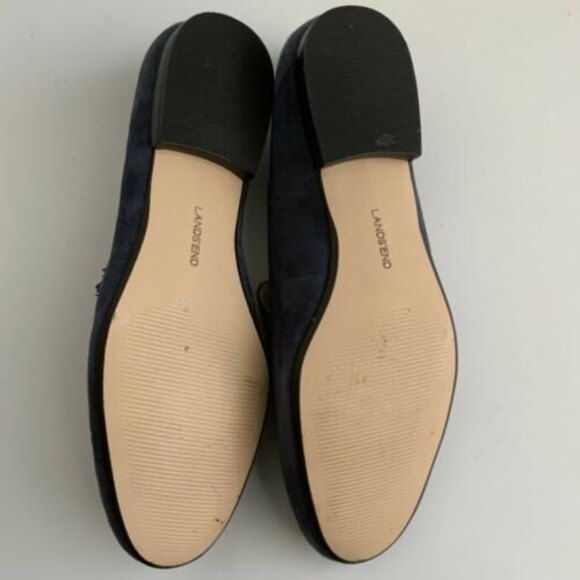 Lands' End Suede Slip On Loafers Tassel Front 9 - Picture 8 of 12
